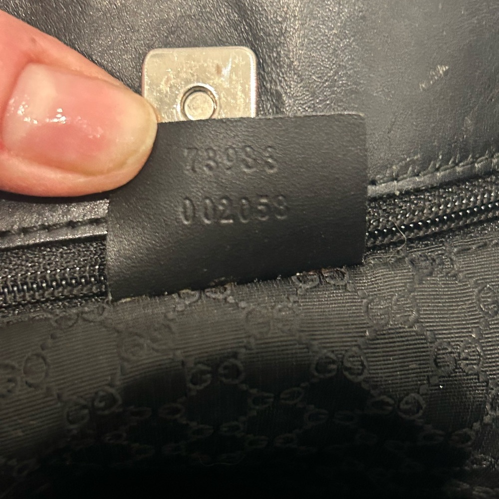 Gucci Black Denim and Sherry Line Straps Tote Bag - Picture 11 of 12